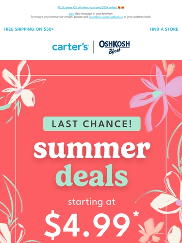 Carter's OshKosh Sale Announcement