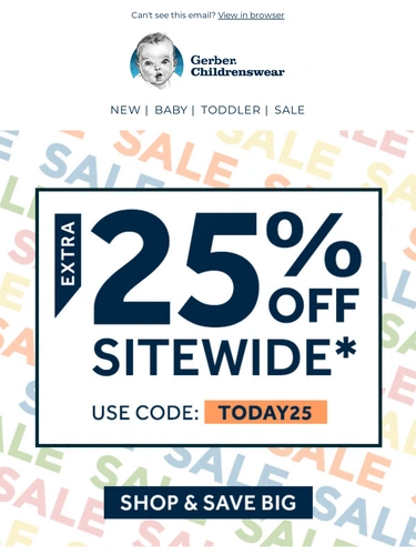 Gerber Childrenswear Sale Announcement