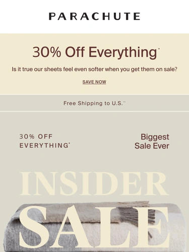 Parachute Home Sale Announcement