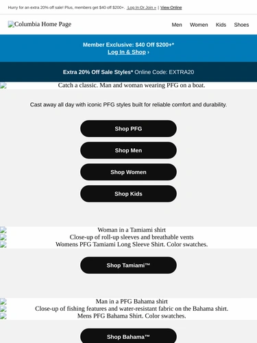 Columbia Sportswear Sale Announcement