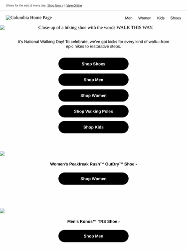 Columbia Sportswear Event Invitation