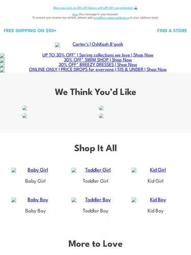 Carter's OshKosh Sale Announcement