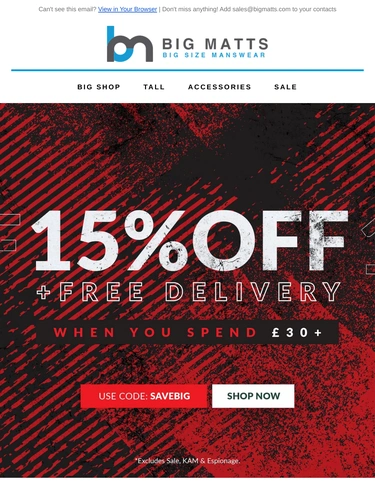 Big Matt's Menswear Newsletter