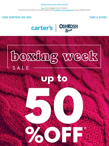 Carter's OshKosh Sale Announcement