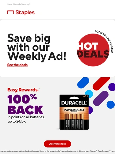 Staples Sale Announcement