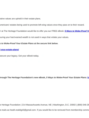 Heritage Foundation Newsletter