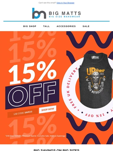 Big Matt's Menswear Sale Announcement