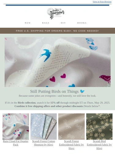 Brooklyn Haberdashery Sale Announcement