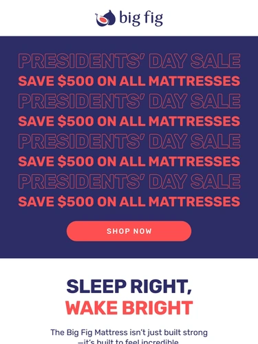 Big Fig Mattress Sale Announcement