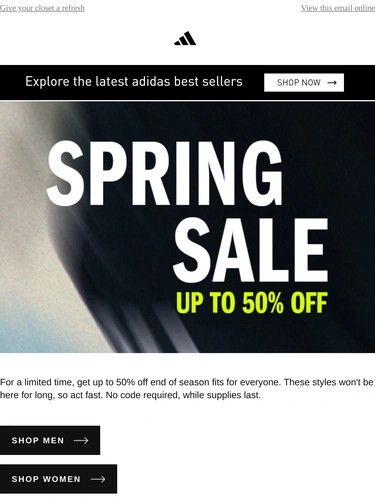 Adidas Sale Announcement