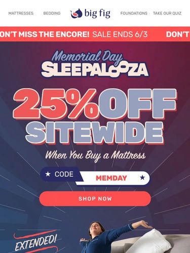 Big Fig Mattress Sale Announcement