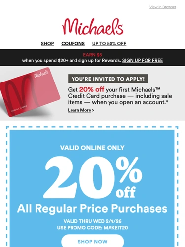 Michaels Sale Announcement