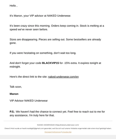 Naked Underwear Newsletter