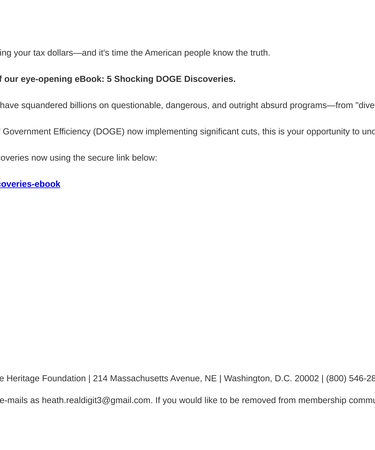 Heritage Foundation Newsletter