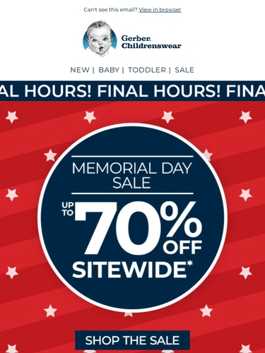 Gerber Childrenswear Sale Announcement