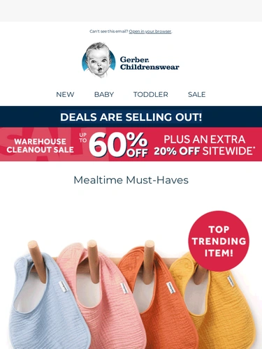 Gerber Childrenswear Sale Announcement