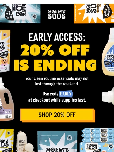 Molly's Suds Sale Announcement