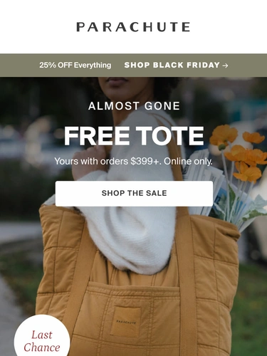 Parachute Home Sale Announcement