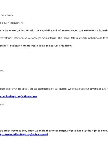 Heritage Foundation Loyalty Program