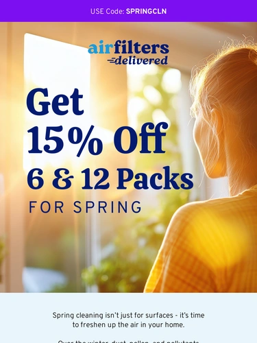 Air Filters Delivered Sale Announcement