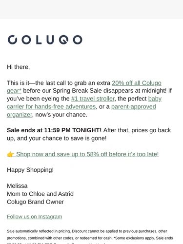 Colugo Sale Announcement