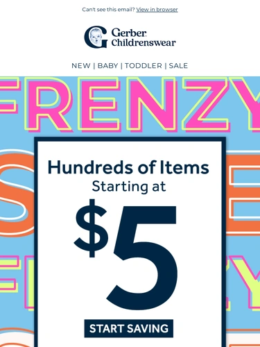 Gerber Childrenswear Sale Announcement