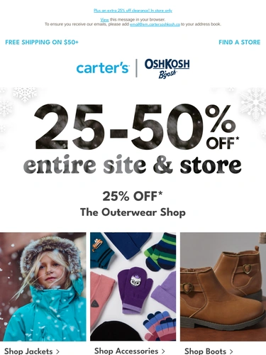 Carter's OshKosh Sale Announcement