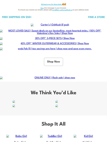 Carter's OshKosh Sale Announcement