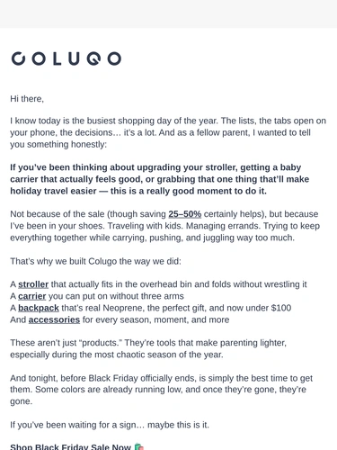 Colugo Sale Announcement