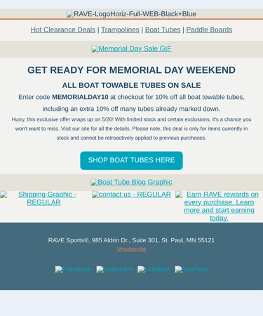 Rave Sports Sale Announcement