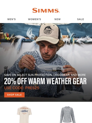 Simms Fishing Sale Announcement