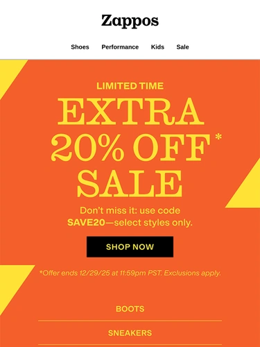 Zappos Sale Announcement