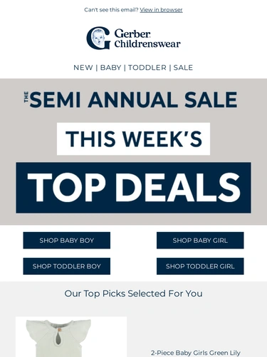 Gerber Childrenswear Sale Announcement