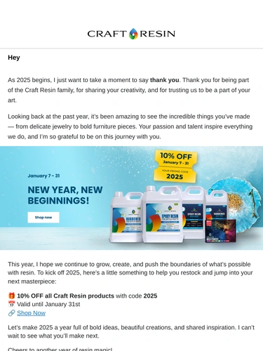 Craft Resin Newsletter