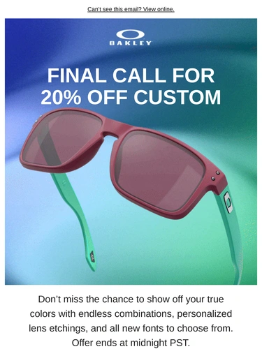 Oakley Sale Announcement