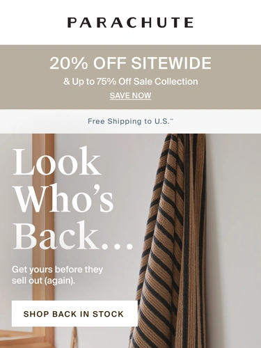 Parachute Home Sale Announcement