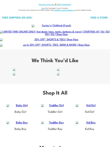 Carter's OshKosh Sale Announcement
