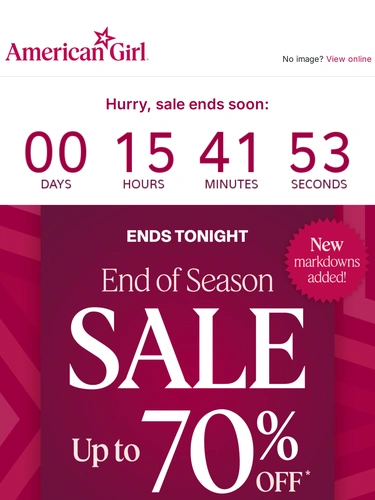 American Girl Sale Announcement