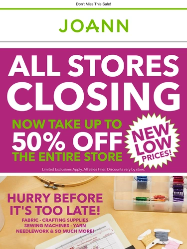 Joann Sale Announcement