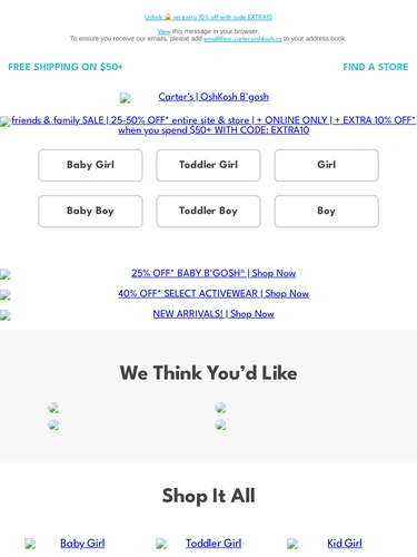 Carter's OshKosh Sale Announcement