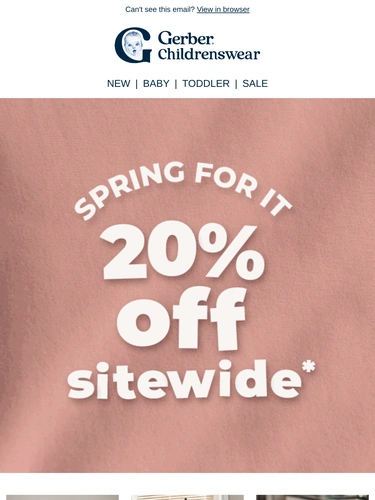 Gerber Childrenswear Sale Announcement