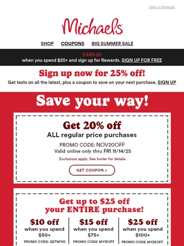 Michaels Newsletter