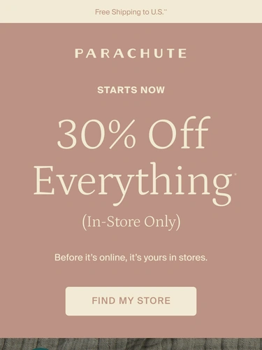 Parachute Home Sale Announcement