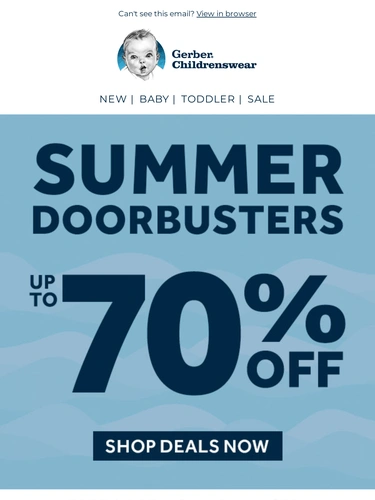 Gerber Childrenswear Sale Announcement