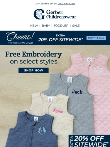 Gerber Childrenswear Sale Announcement
