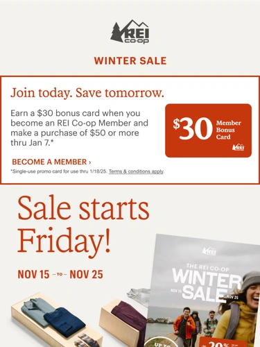 REI Sale Announcement
