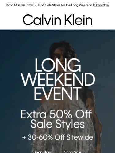 Calvin Klein Sale Announcement