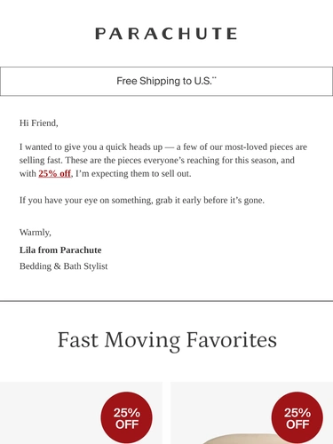 Parachute Home Sale Announcement