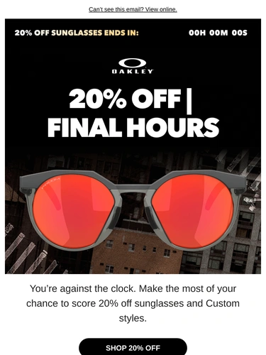 Oakley Sale Announcement