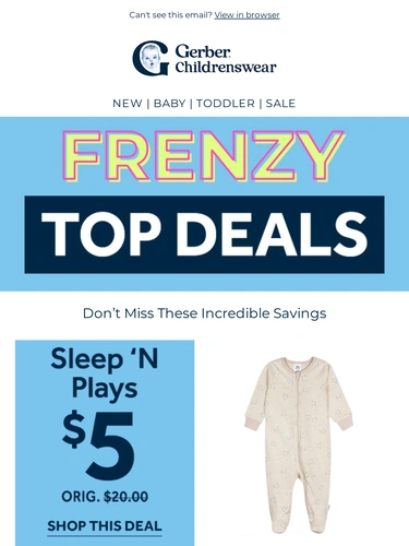 Gerber Childrenswear Sale Announcement
